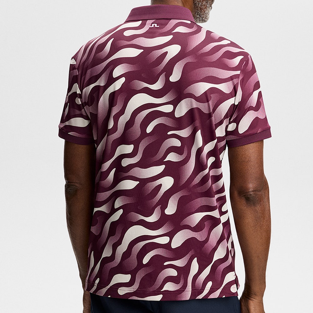 J.Lindeberg Golf Shirt - Tour Tech Print Reg. Fit - BF Wine AW26