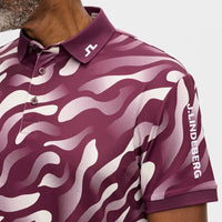 J.Lindeberg Golf Shirt - Tour Tech Print Reg. Fit - BF Wine AW26