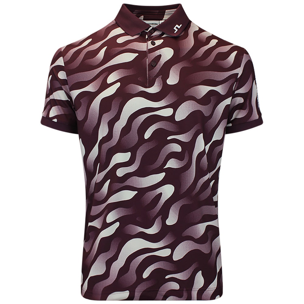 J.Lindeberg Golf Shirt - Tour Tech Print Reg. Fit - BF Wine AW26
