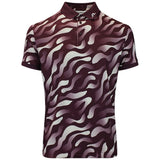 J.Lindeberg Golf Shirt - Tour Tech Print Reg. Fit - BF Wine AW26