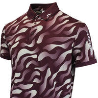 J.Lindeberg Golf Shirt - Tour Tech Print Reg. Fit - BF Wine AW26