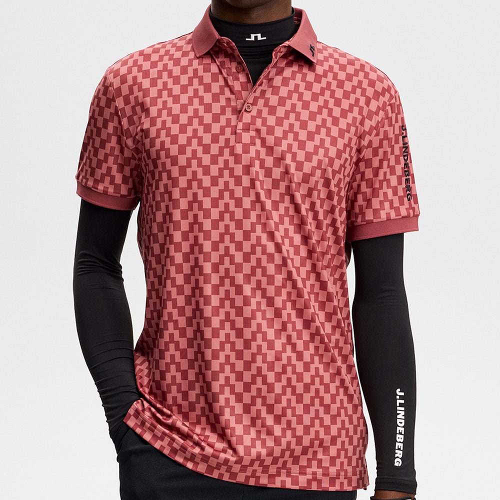 J.Lindeberg Golf Shirt - Tour Tech Print Reg. Fit - BS Apple SS26