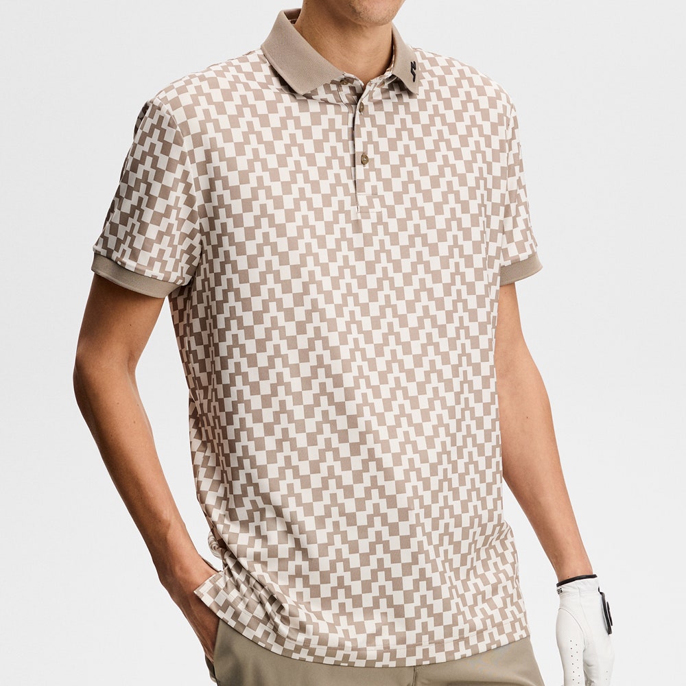 J.Lindeberg Golf Shirt - Tour Tech Print Reg. Fit - BS Brindle SS26