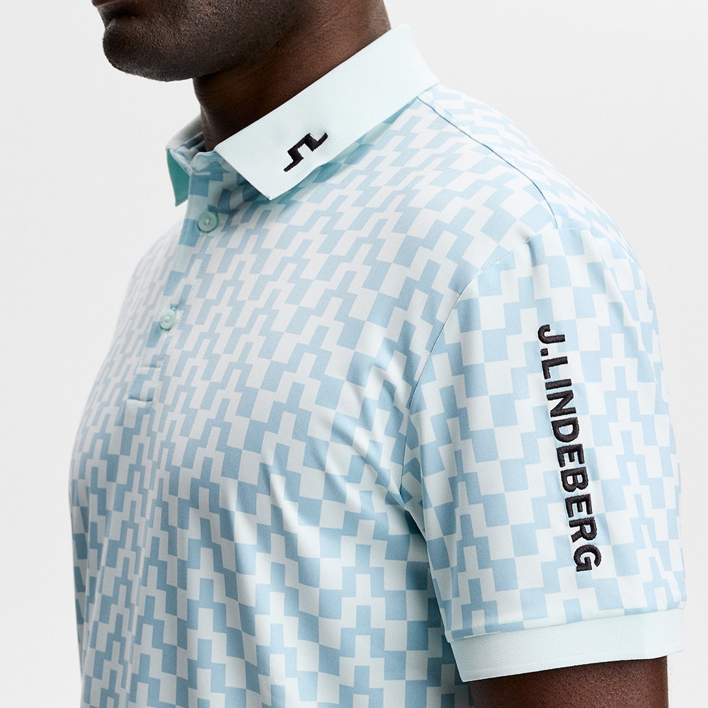 J.Lindeberg Golf Shirt - Tour Tech Print Reg. Fit - BS Skylight SS26