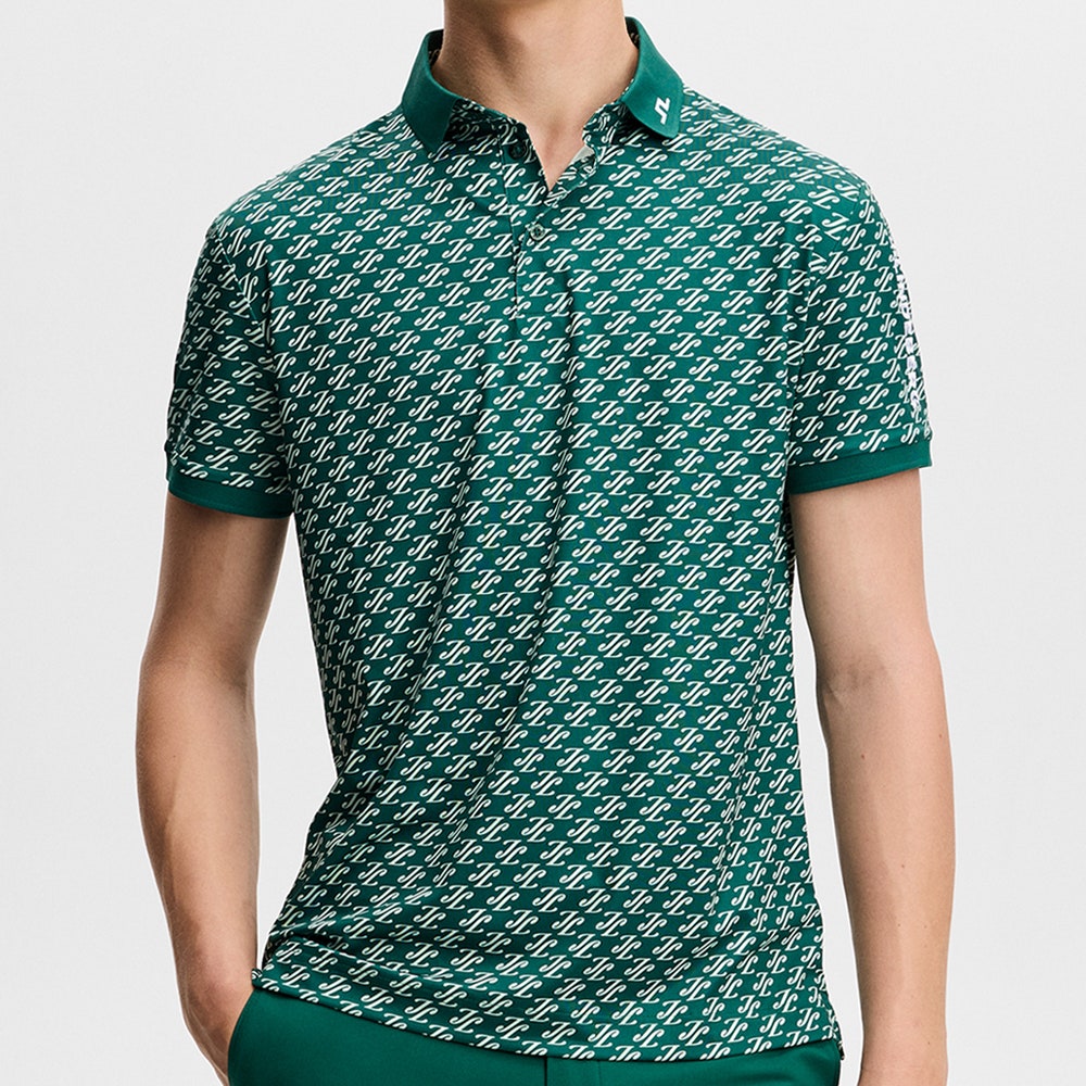 J.Lindeberg Golf Shirt - Tour Tech Print Reg. Fit - CJS Forest AW26