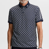 J.Lindeberg Golf Shirt - Tour Tech Print Reg. Fit - CJS Navy AW26