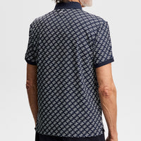 J.Lindeberg Golf Shirt - Tour Tech Print Reg. Fit - CJS Navy AW26