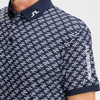 J.Lindeberg Golf Shirt - Tour Tech Print Reg. Fit - CJS Navy AW26