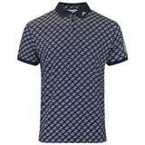 J.Lindeberg Golf Shirt - Tour Tech Print Reg. Fit - CJS Navy AW26
