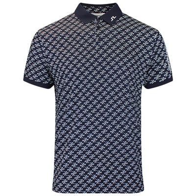 J.Lindeberg Golf Shirt - Tour Tech Print Reg. Fit - CJS Navy AW26