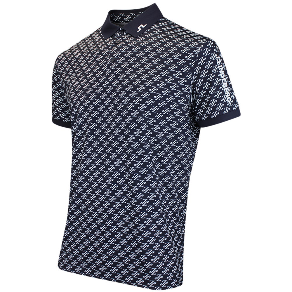 J.Lindeberg Golf Shirt - Tour Tech Print Reg. Fit - CJS Navy AW26