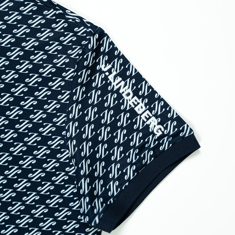 J.Lindeberg Golf Shirt - Tour Tech Print Reg. Fit - CJS Navy AW26