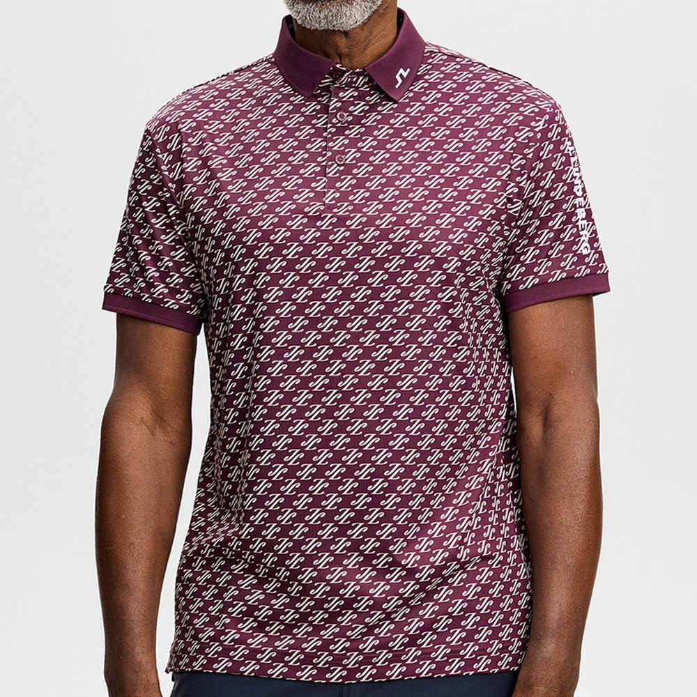 J.Lindeberg Golf Shirt - Tour Tech Print Reg. Fit - CJS Wine AW26