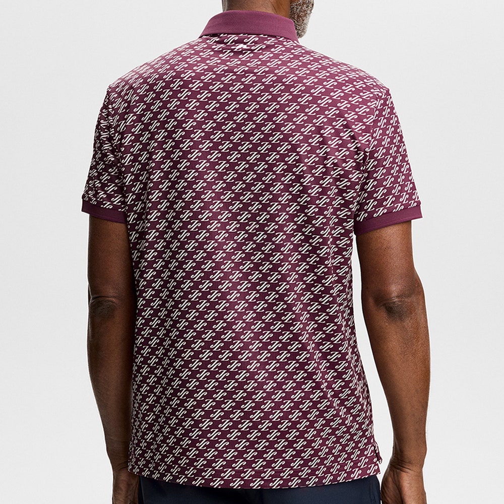 J.Lindeberg Golf Shirt - Tour Tech Print Reg. Fit - CJS Wine AW26