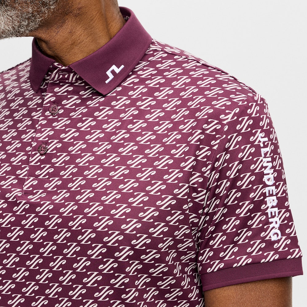 J.Lindeberg Golf Shirt - Tour Tech Print Reg. Fit - CJS Wine AW26