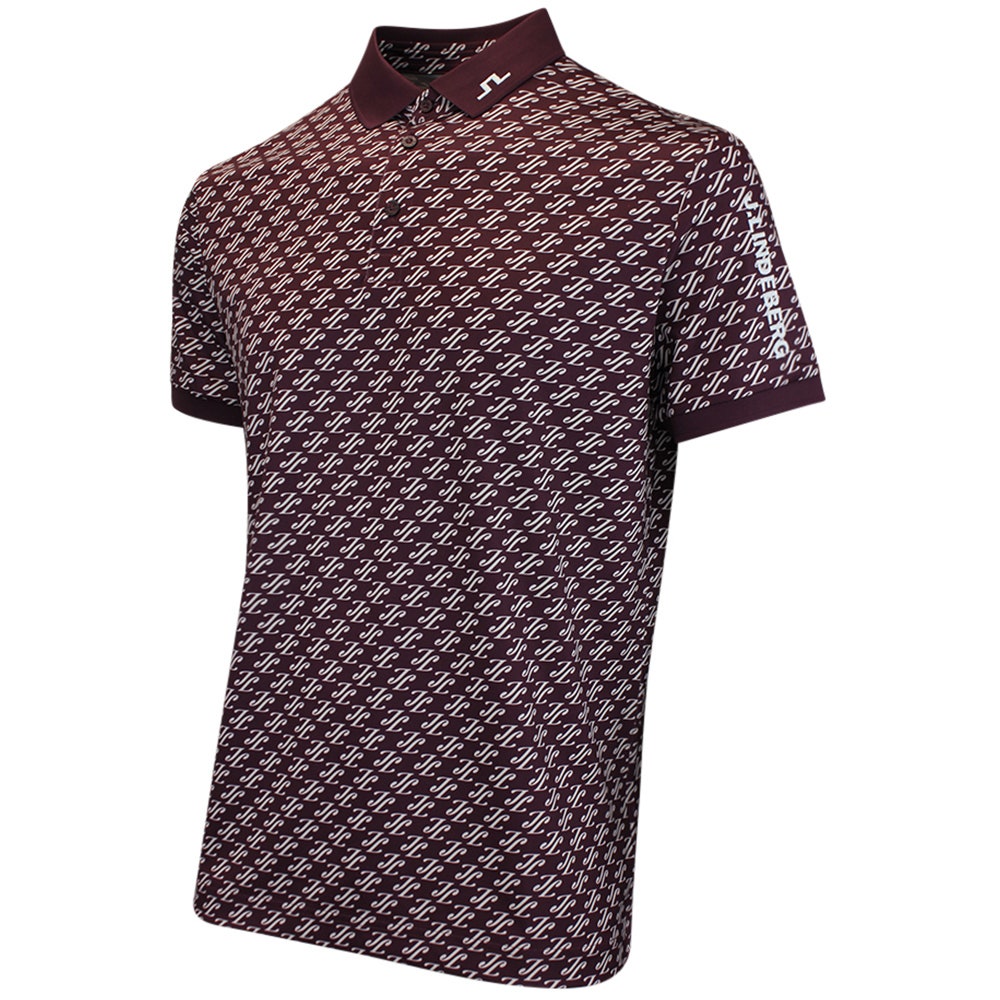 J.Lindeberg Golf Shirt - Tour Tech Print Reg. Fit - CJS Wine AW26