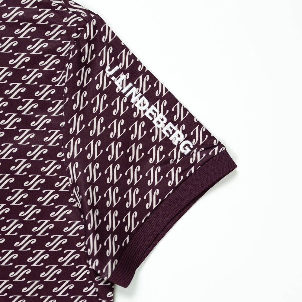 J.Lindeberg Golf Shirt - Tour Tech Print Reg. Fit - CJS Wine AW26