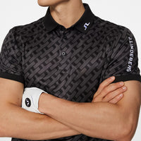 J.Lindeberg Golf Shirt - Tour Tech Print Reg. Fit - Geo Black AW25