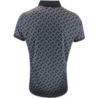 J.Lindeberg Golf Shirt - Tour Tech Print Reg. Fit - Geo Black AW25