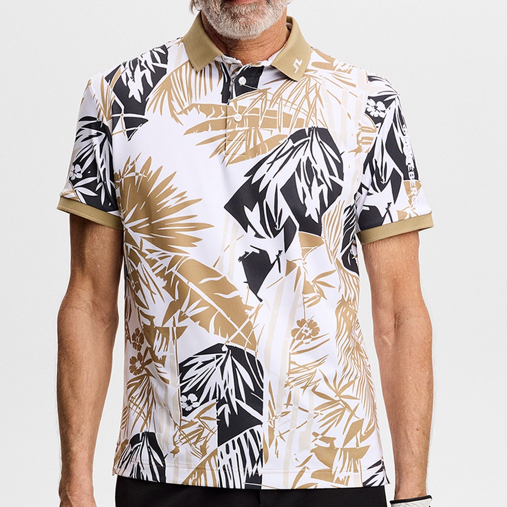 J.Lindeberg Golf Shirt - Tour Tech Print Reg. Fit - Grove Kelp SH26