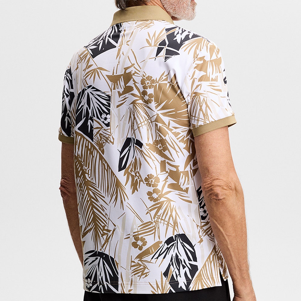 J.Lindeberg Golf Shirt - Tour Tech Print Reg. Fit - Grove Kelp SH26