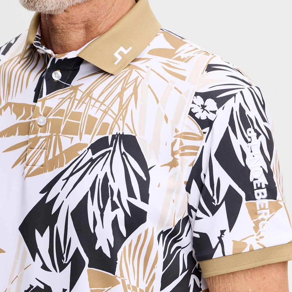 J.Lindeberg Golf Shirt - Tour Tech Print Reg. Fit - Grove Kelp SH26