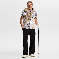 J.Lindeberg Golf Shirt - Tour Tech Print Reg. Fit - Grove Kelp SH26