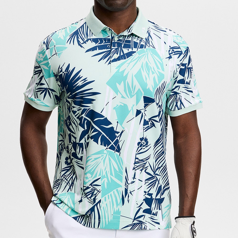 J.Lindeberg Golf Shirt - Tour Tech Print Reg. Fit - Grove Bay SH26