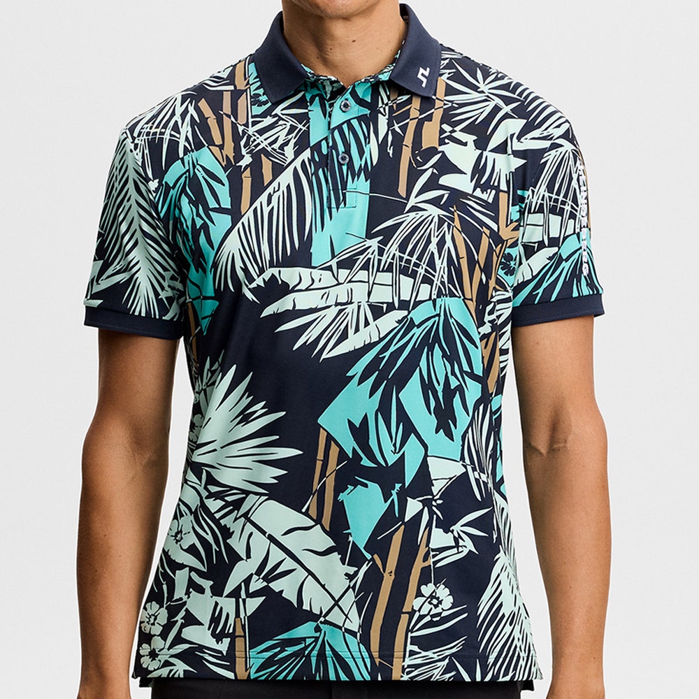 J.Lindeberg Golf Shirt - Tour Tech Print Reg. Fit - Grove Navy SH26