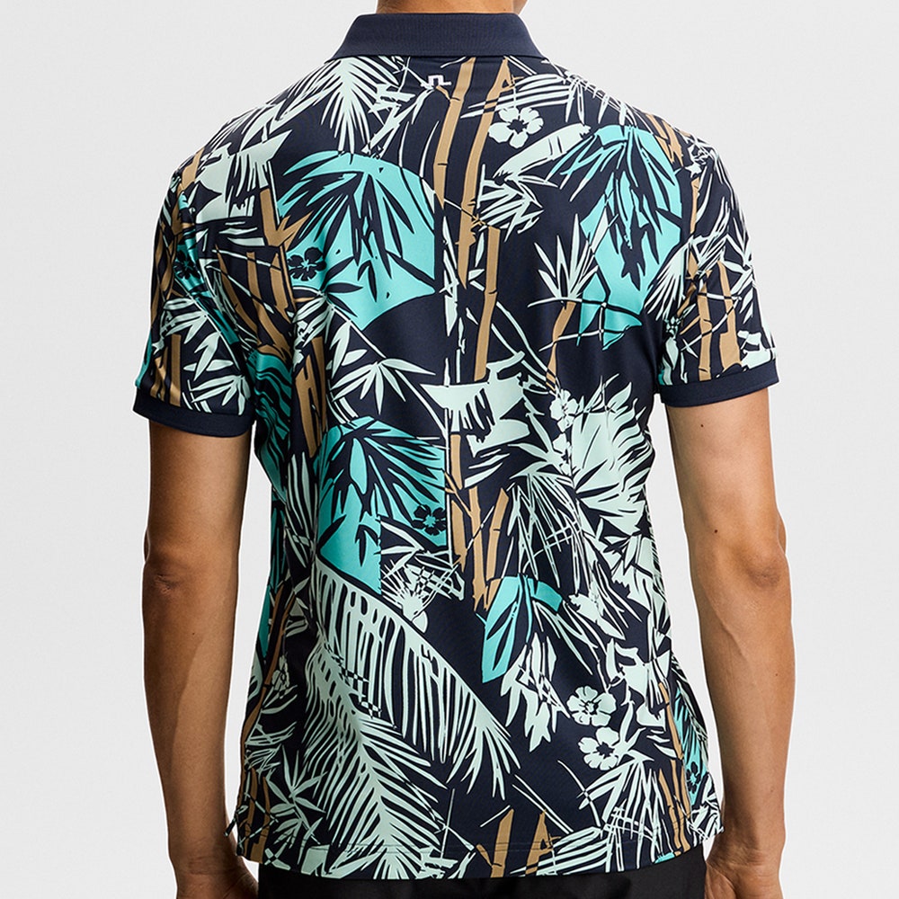 J.Lindeberg Golf Shirt - Tour Tech Print Reg. Fit - Grove Navy SH26