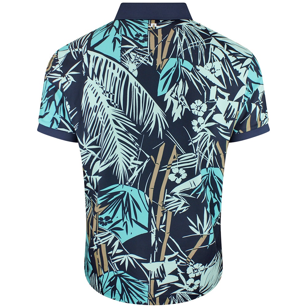 J.Lindeberg Golf Shirt - Tour Tech Print Reg. Fit - Grove Navy SH26