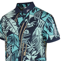 J.Lindeberg Golf Shirt - Tour Tech Print Reg. Fit - Grove Navy SH26
