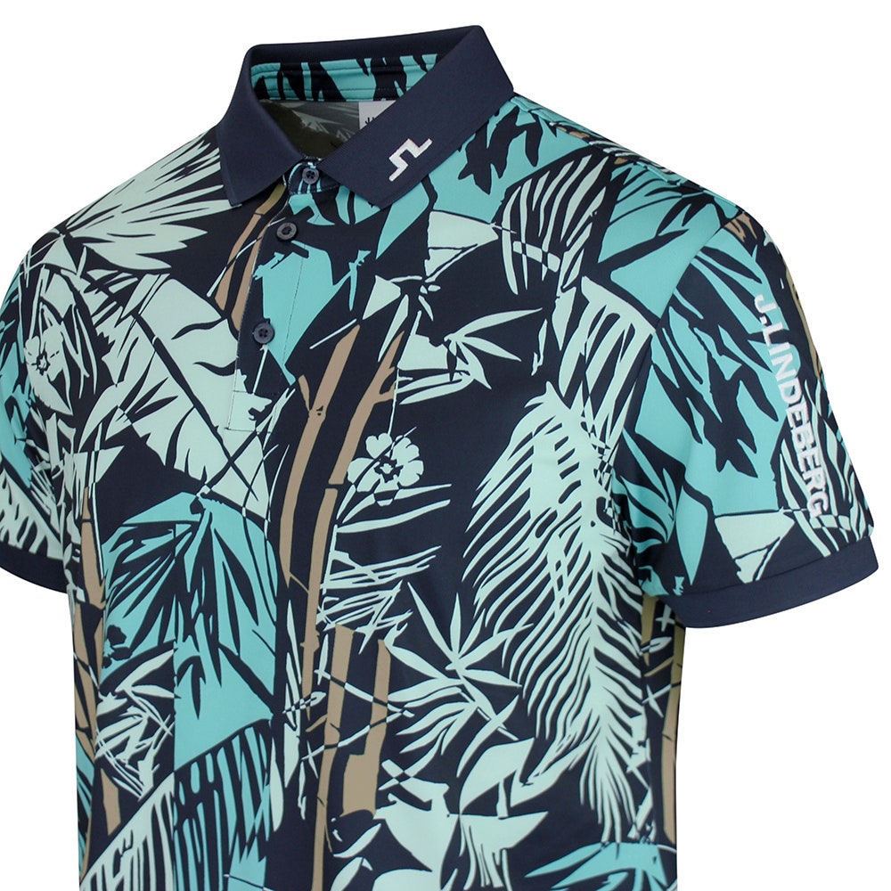 J.Lindeberg Golf Shirt - Tour Tech Print Reg. Fit - Grove Navy SH26