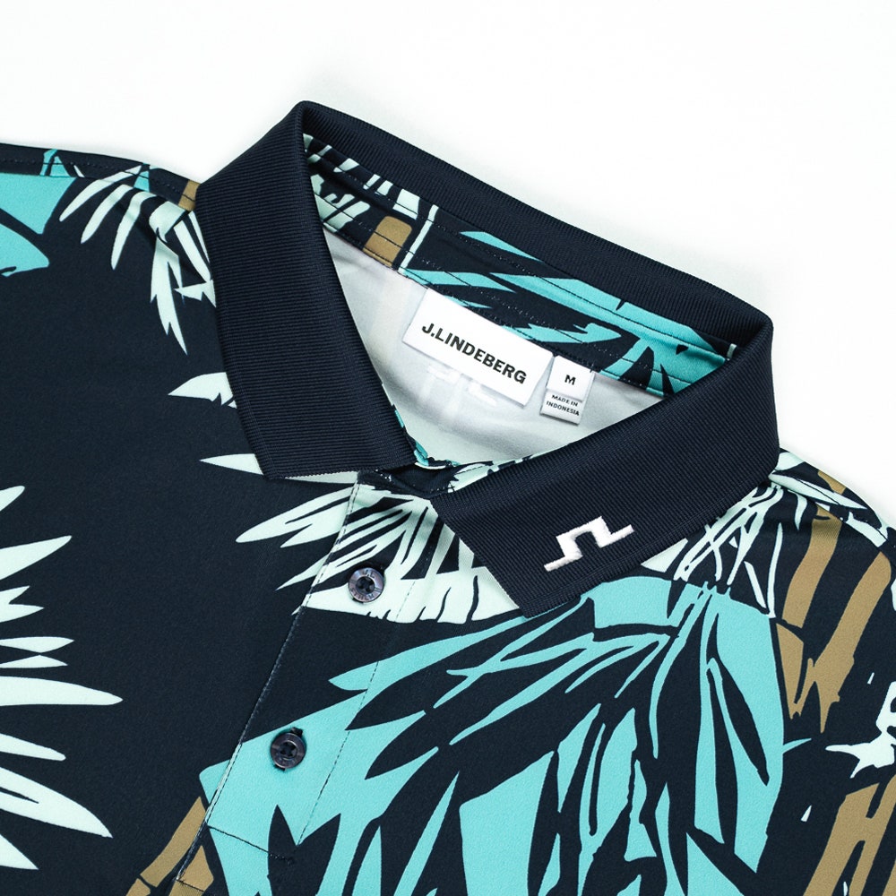 J.Lindeberg Golf Shirt - Tour Tech Print Reg. Fit - Grove Navy SH26