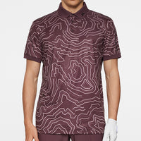 J.Lindeberg Golf Shirt - Tour Tech Print Reg. Fit - Huckleberry AW25