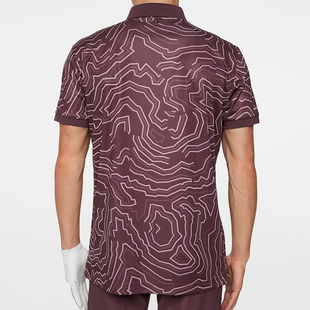 J.Lindeberg Golf Shirt - Tour Tech Print Reg. Fit - Huckleberry AW25