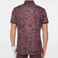 J.Lindeberg Golf Shirt - Tour Tech Print Reg. Fit - Huckleberry AW25