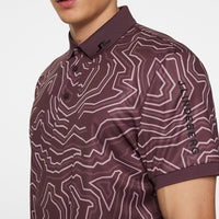J.Lindeberg Golf Shirt - Tour Tech Print Reg. Fit - Huckleberry AW25