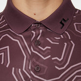 J.Lindeberg Golf Shirt - Tour Tech Print Reg. Fit - Huckleberry AW25