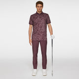 J.Lindeberg Golf Shirt - Tour Tech Print Reg. Fit - Huckleberry AW25