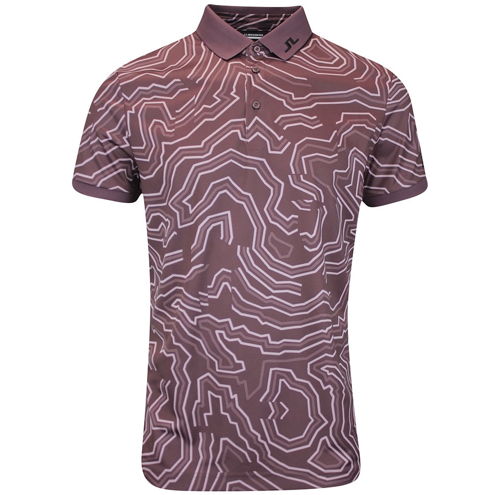 J.Lindeberg Golf Shirt - Tour Tech Print Reg. Fit - Huckleberry AW25