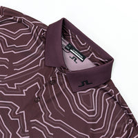 J.Lindeberg Golf Shirt - Tour Tech Print Reg. Fit - Huckleberry AW25