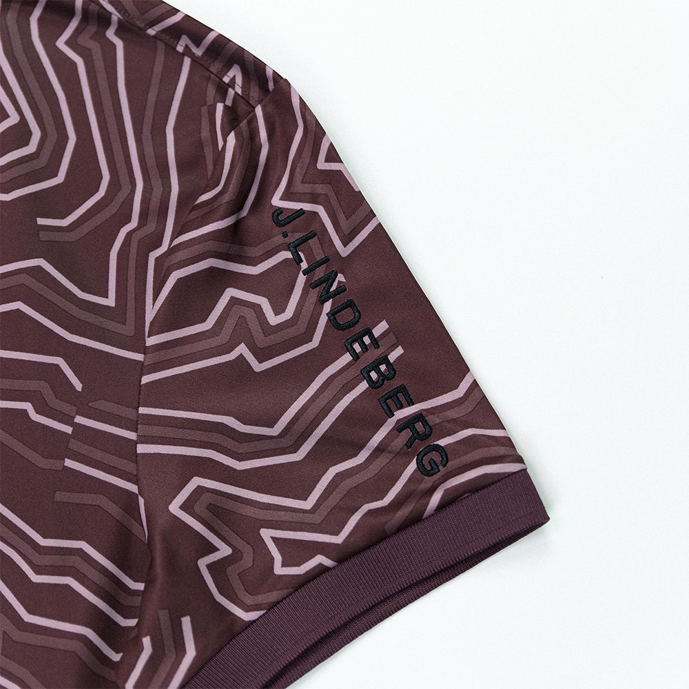 J.Lindeberg Golf Shirt - Tour Tech Print Reg. Fit - Huckleberry AW25