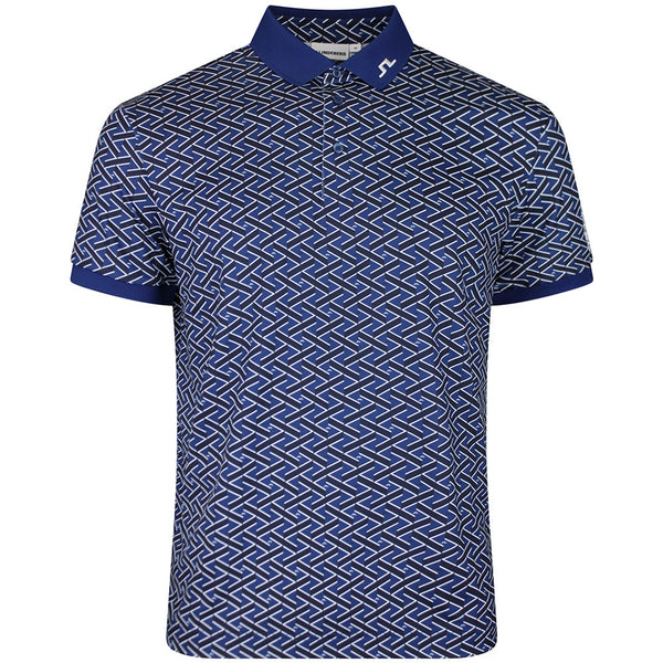 J.Lindeberg Golf Shirt - Tour Tech Print Reg. Fit - LE Navy SH26