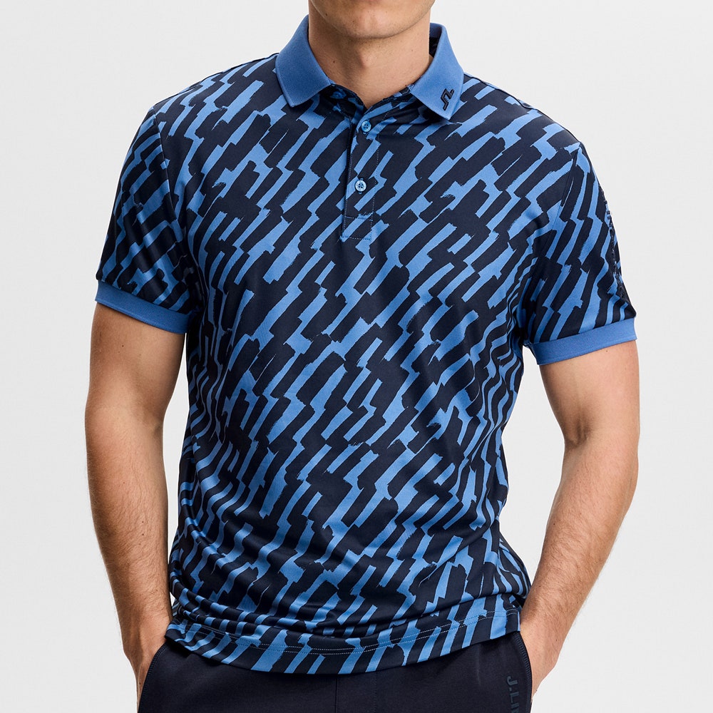 J.Lindeberg Golf Shirt - Tour Tech Print Reg. Fit - Oak Federal SS26