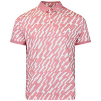 J.Lindeberg Golf Shirt - Tour Tech Print Reg. Fit - Oak Flamingo SS26