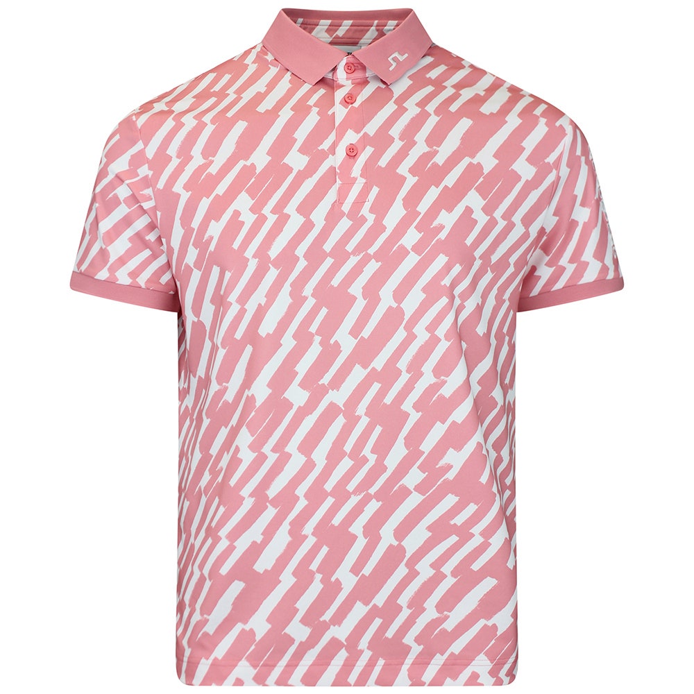 J.Lindeberg Golf Shirt - Tour Tech Print Reg. Fit - Oak Flamingo SS26