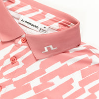 J.Lindeberg Golf Shirt - Tour Tech Print Reg. Fit - Oak Flamingo SS26