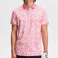 J.Lindeberg Golf Shirt - Tour Tech Print Reg. Fit - Oak Flamingo SS26