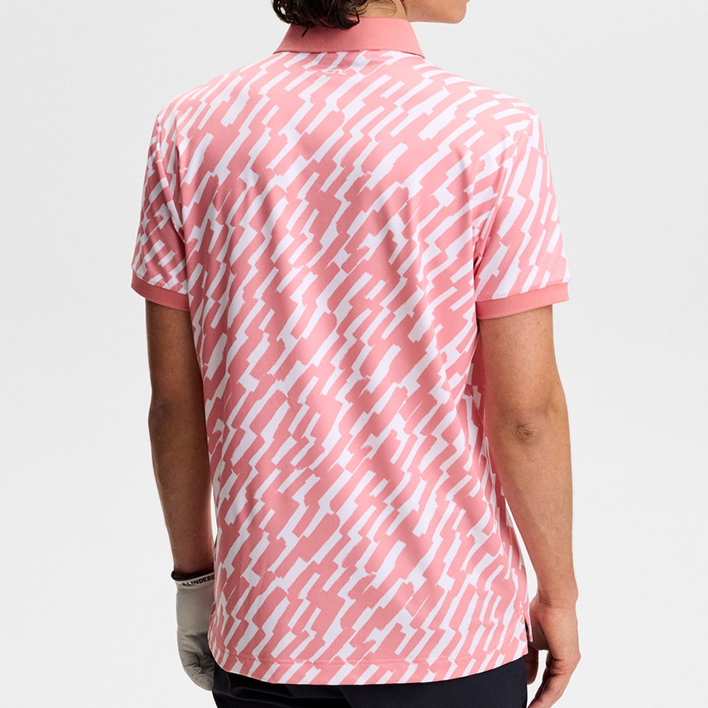 J.Lindeberg Golf Shirt - Tour Tech Print Reg. Fit - Oak Flamingo SS26